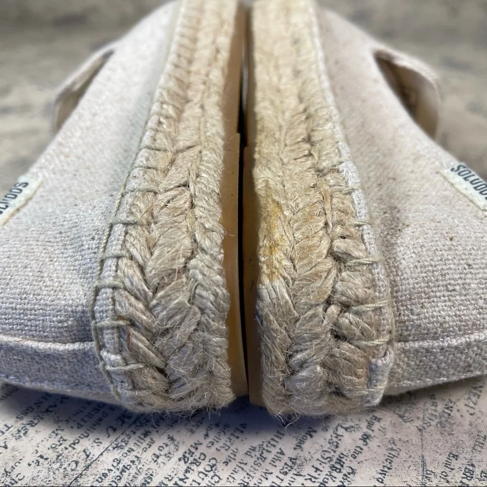 Soludos Cat Embroidered Espadrille Flats Canvas Jute Sole Summer Shoes